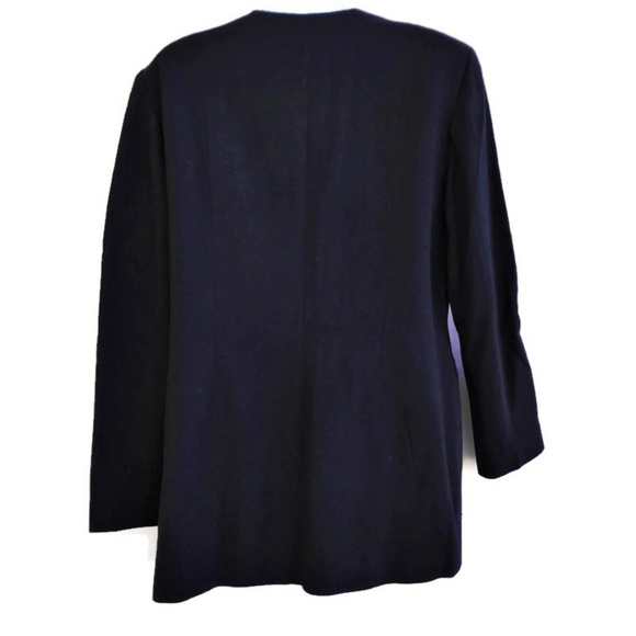 Vintage 70s Pendleton Pure Wool Long Navy Blazer Molded Shoulder Pads USA 10 - Picture 2 of 5